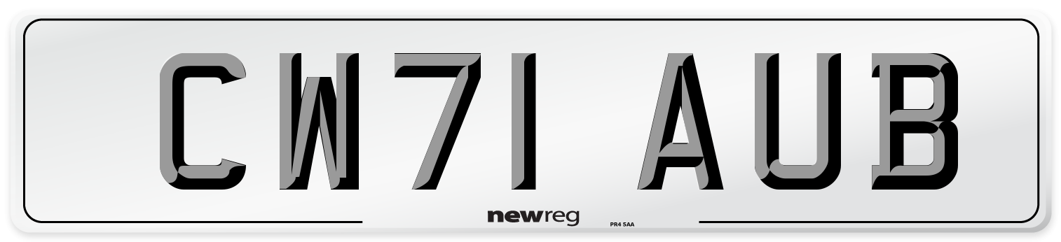 CW71 AUB Number Plate from New Reg